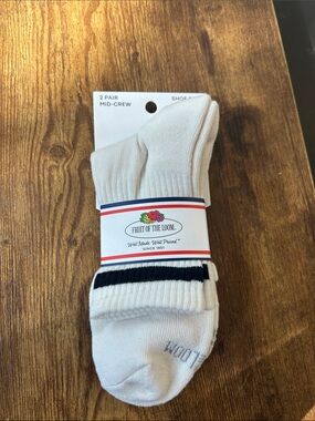 Fruit of the Loom, Men’s 2 Pack Mid-crew Socks Size 6-12